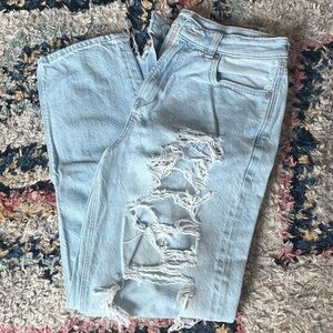 American Eagle Ripped Straight-leg Jeans